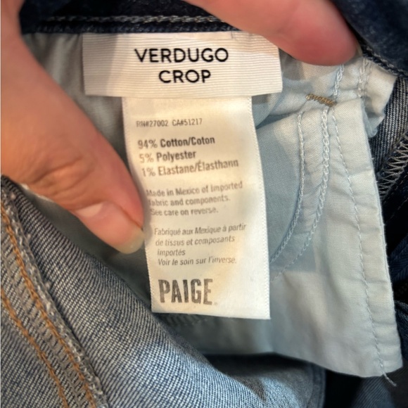 Paige Verdugo Crop Distressed Skinny Jeans Size 25 New with tags - Picture 8 of 8